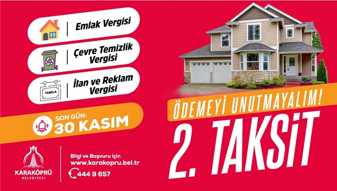 KARAKÖPRÜ BELEDİYESİNDEN VERGİ UYARISI