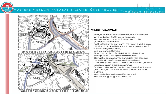 Maltepe Meydan Yayalaştırma ve Tünel Projesi’nin ilk etabı başladı.
