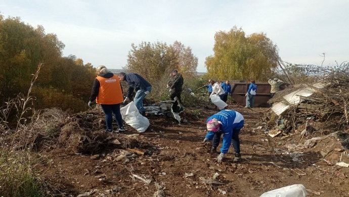 При участии «Единой России» в селе Нижегородской области ликвидируют несанкционированную свалку